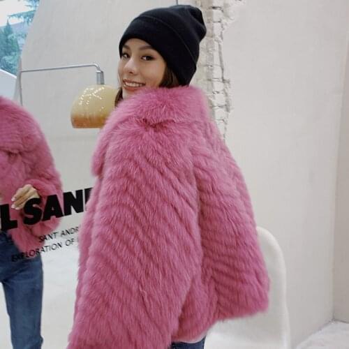 FURSARCAR 2021 New Real Fox Fur Coat Women Natural 100% Solid Color Fluffy Soft Thick Warm Young Short Jackets Winter Clothes