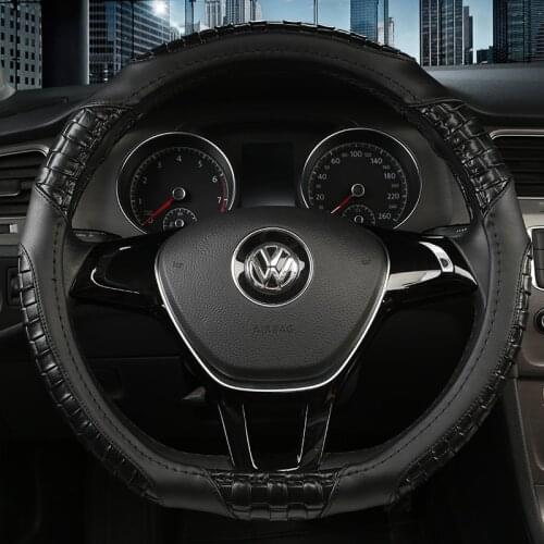 New D Shape Steering Wheel Cover for VW Golf 7 Polo 2014-2019 Scirocco Jetta 6 2017-2019 Santana 2016-2018 Auto Accesorioss
