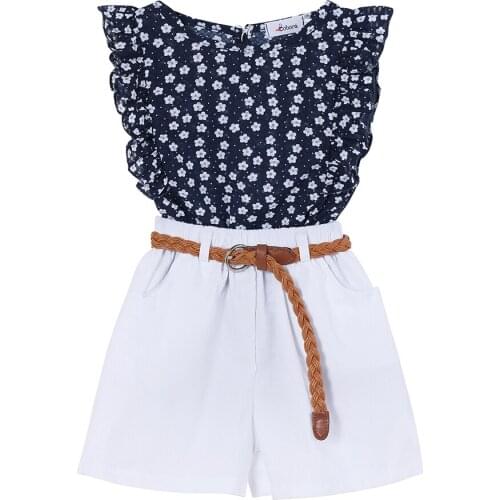 Toddler Girls Clothes Sleeveless Shirt+Pants 2Pcs Baby Kids Clothing Suit Summer Fashion Cute Costume For 1-5 Years