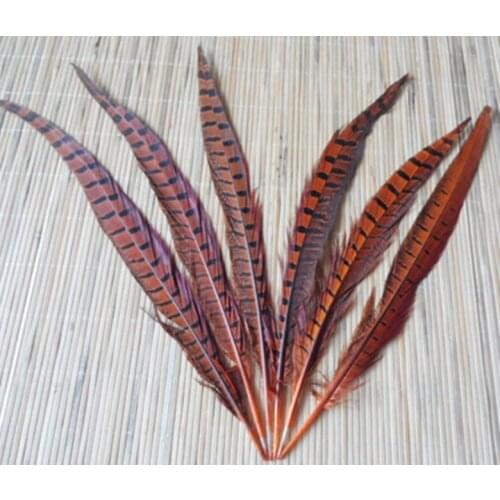 Wholesale 100 pcs beautiful natural orange Pheasant Feather 12-14 inches 30-35 cm free shipping
