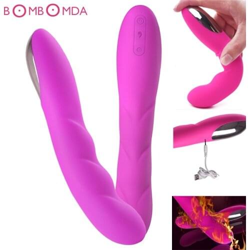 Rechargeable Massager Heating Vibrator for Woman G Spot Vaginal Massage Female Masturbation Clitoris Stimulation AV Vibrator O3