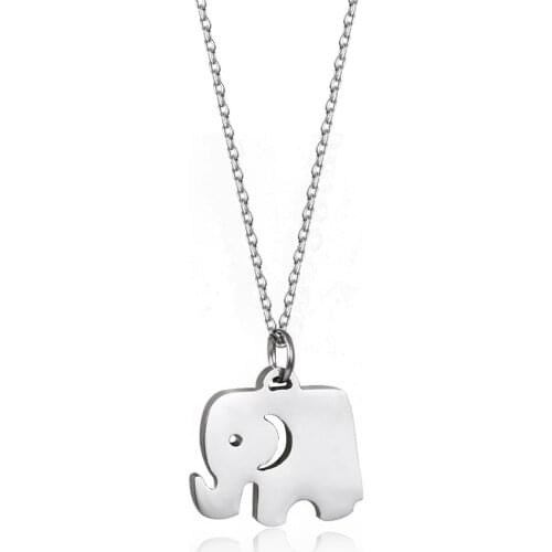 Simple and cute baby elephant titanium steel pendant necklace female clavicle chain couple accessories tide