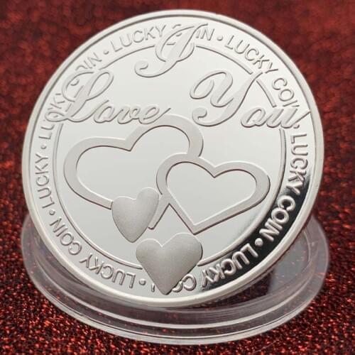 Lucky Silver Coin Love Happiness Coins Collectibles my heart is bursting wity love for you commemorative Coins