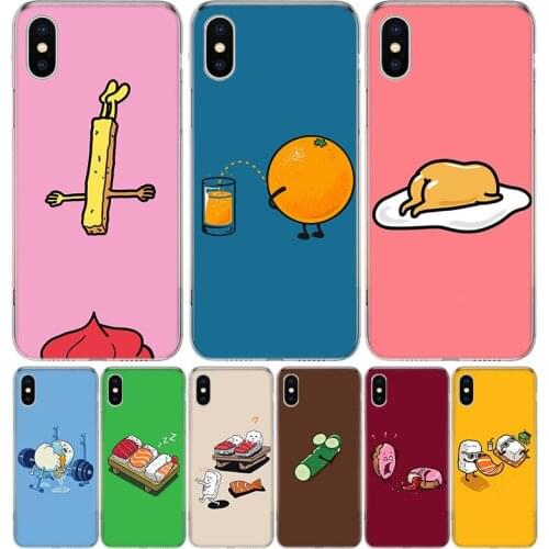 Funny Cartoon Food Egg Biscuits Silicon Phone Case For Apple IPhone 11 12 Pro X XR XS Max 7 8 6 6S Plus 7G 6G 5S SE + Pattern Co
