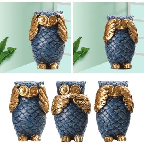 Owl Statue Decor Desktop Decor Animal Sculptures Book Shelf TV Stand Decor Accents Housewarming Gifts