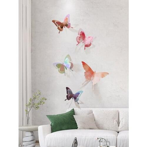 Modern 3D Stereo Wrought Iron Butterfly Wall Decoration Clubs Home Sofa Background Wall Sticker Mural Metal Accessories Crafts
