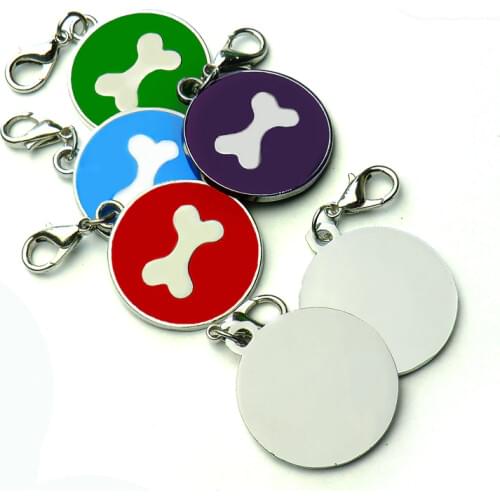 KIYUE 20pcs Pets Anti-lost ID Tag ID Dog Cat Engraving Text Stainless Steel Engraved Pet Name Card Customized Address id Tags