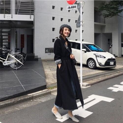 Womens Trench Coat Spring Autumn Women Coat Casual Loose Trench Coat For Women Solid Womens Autumn Coat Trench Coat Women New
