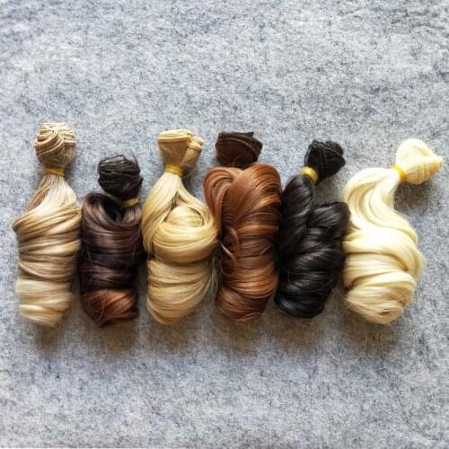 1PCS/LOT BJD Doll Accessories Natural Colors 15CM DIY Curly Doll Hair For BJD Doll Wig