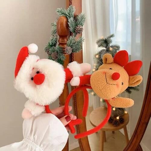 1pcs Christmas Headband Hair Accessories Deer Ears For Kids Adult Christmas Party Deals Santa Xmas Hair Band Clasp Headwear