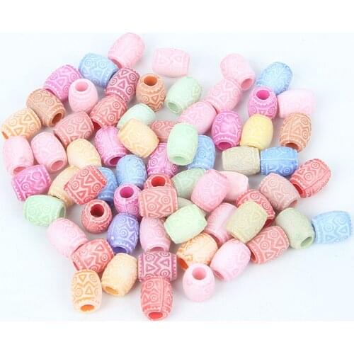 100pcs/lot Mixed Positioning Tube Acrylic Beads Charm Loose Spacer Beads For Jewelry Making DIY Needlework Bracelet Accessories