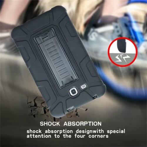 100Pcs/Lot Heavy Duty Armor Hybrid Full Boday Stand Tablet Case For Samsung Galaxy Tab A 7.0 T280 T285 Safe PC Silicone Cover