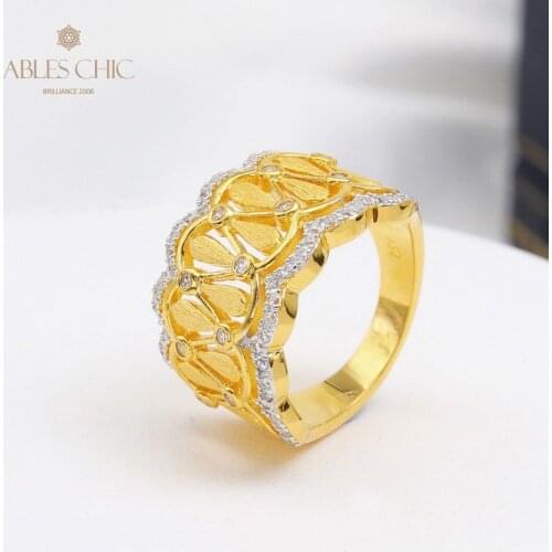 18K Gold Tone Leaf in Teardrops Precious Cocktail Ring Creative 925 Silver CZ Bridal Wedding Engagement Rings Fine Jewelry 2021