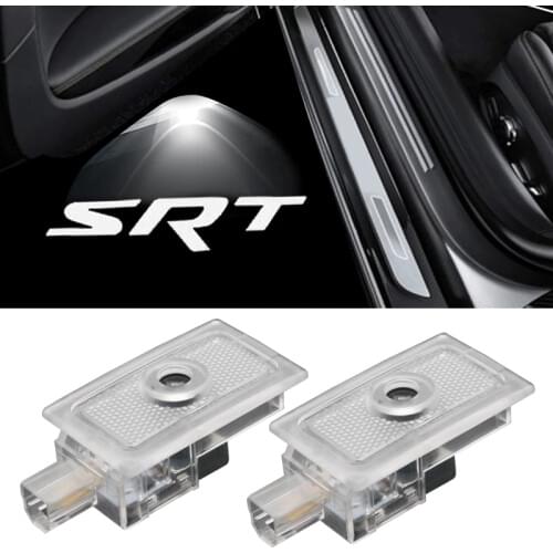 2-4 pcs Led Car Door SRT Logo Light Car Styling For Dodge Magnum Charger Avenger Shadow Ghost Insignia HD Projector Welcome Lamp