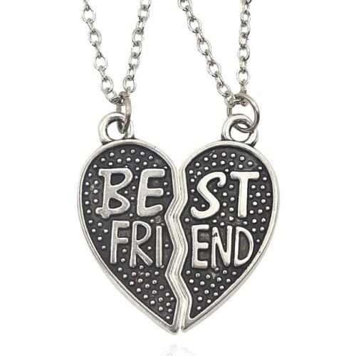 2-pcs-set Best Friend Pendant Necklace Bff Good Friend Friendship Necklace Mens And Womens Jewelry Birthday Gifts