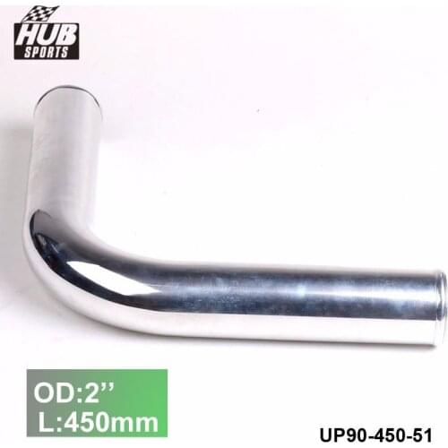 2pcs/unit 51mm 2"OD Out/Inlet Aluminum 90 Degree Turbo/Intake/Intercooler Elbow Piping L:450mm For Toyota camry HU-UP90-450-51