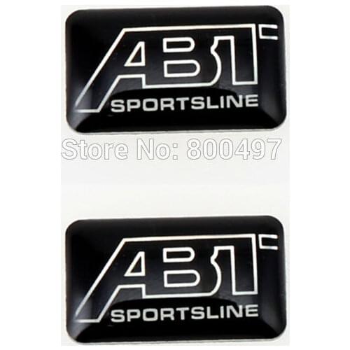 2 x New Design 3D Decorative Car Styling Glue Decals Badges Car Styling Stickers Emblems Custom Motor Decal for ABT Sportsline