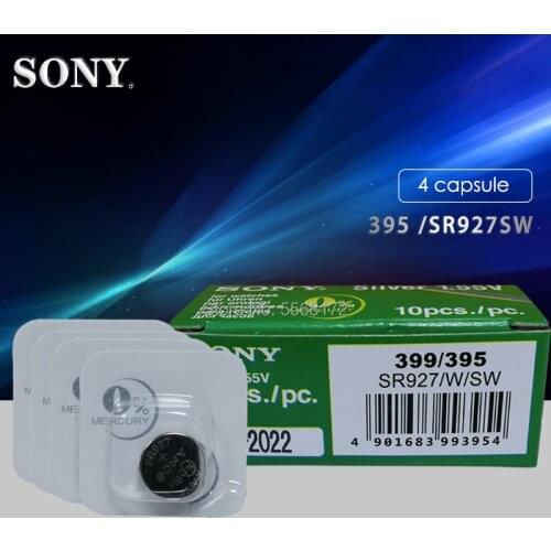4pcs Sony Brand New Single grain packing MADE IN JAPAN 395 SR927SW LR57 LR927 AG7 Watch Battery Button Coin Cell