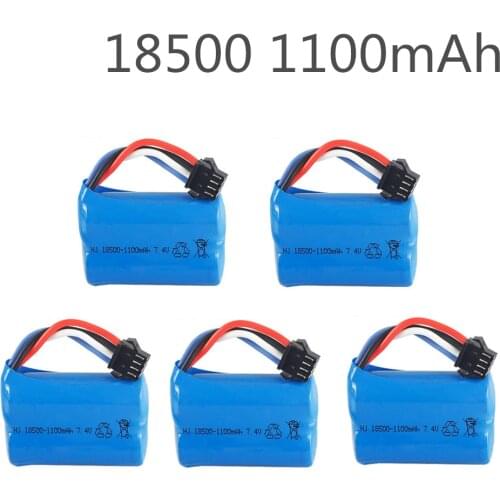 5pcs Upgrade 3.7V 1100mAh 18500 Lipo battery For UDI 001 UDI001 Huanqi 960 Remote control boat speedboat With SM-4P Plug