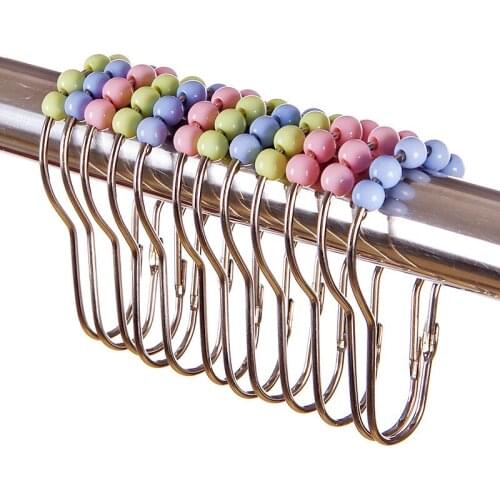 5pcs Stainless steel Curtain Rod Rings shower curtain hook hanger for window dressing Hardware bathroom Accessories