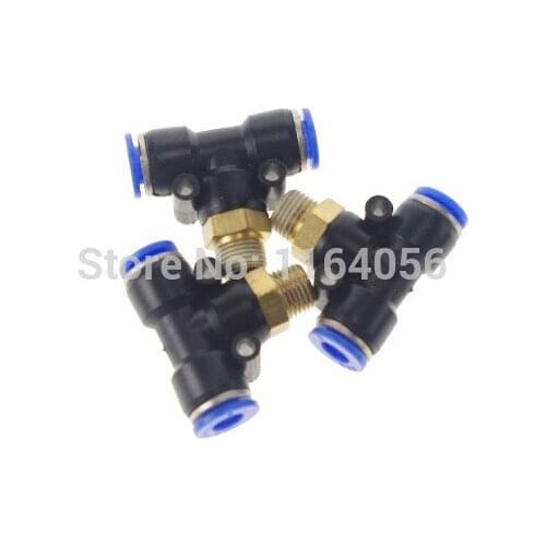 5 Pieces 12mm x 1/4" BSP Male Tee Pneumatic Connector Push In Fitting