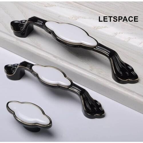 American wardrobe pulls Antique drawer handles European ceramic cabinet handles Furniture hardware 5"Wine cabinet door handle