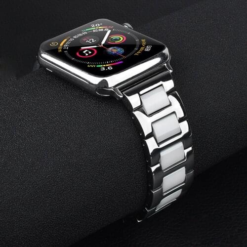 For apple watch band Ceramics Stainless Steel bracelet for iwatch strap series 5 4 3 2 pulseira 44mm 42mm 40mm 38mm correa wrist