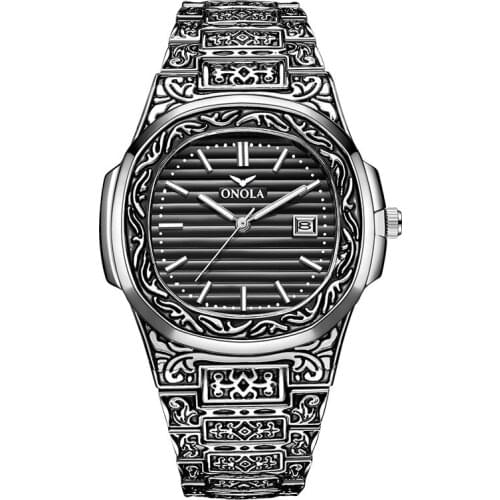 Retro Sports Quartz Watches for Men Top Brand Stainless Steel Belt Watch Waterproof Chronograph Luxury Wristwatch Reloj Hombre