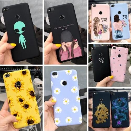 For Huawei Honor 8 Lite Case Candy Flowers Daisy Pattern Soft Silicone Cover For Huawei P9 P8 Lite 2017 2016 P9Lite P8Lite Cases