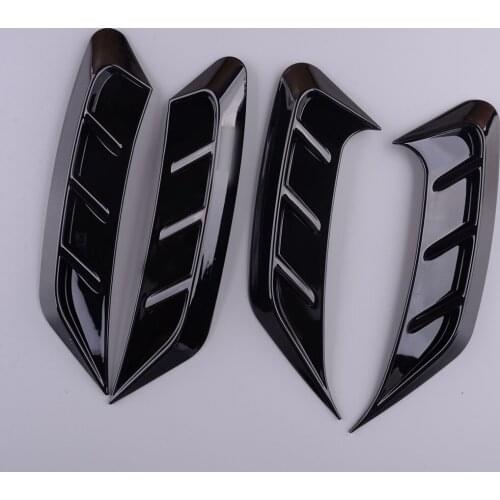 1 Set ABS Black Car Rear&Front Headlight Side Eyebrows Frames Trims Fit For Audi A4 B9 2020