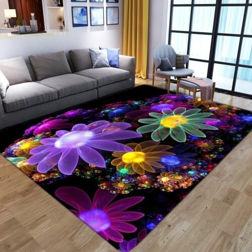 Color Flowers 3D Printing Carpets for Living Room Bedroom Large Area Rugs Home Decor Big Area Carpet Family Kitchen Bathroom Mat