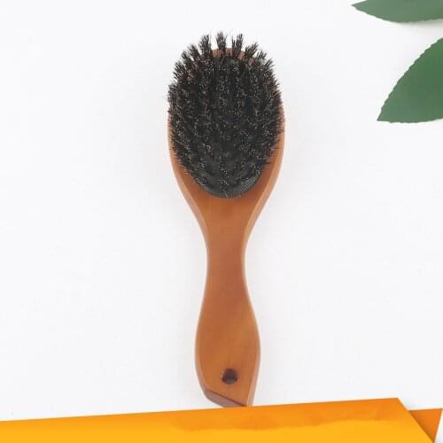 Wooden Massage Comb Natural Wild Boar Bristles Anti-static Hair Scalp Paddle Brush Beech Wooden Handle Hair Brush Styling Tool