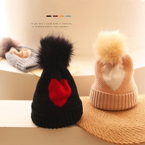 Cute Pompom Baby Cap Beanie Hat For Infant Solid Hairball Elastic Kids Caps Bonnet Lovely Furry Balls Pompom Knitted Hat