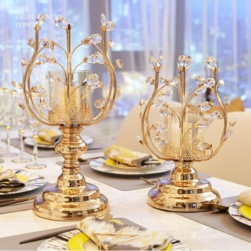 European light luxury retro metal candlestick decoration table romantic candlelight dinner home decoration candle holders