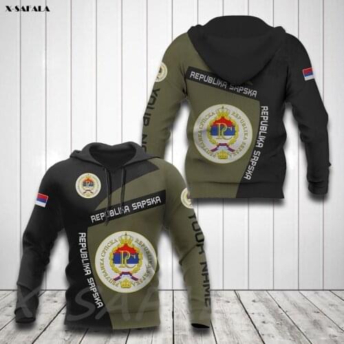 REPUBLIKA SRPSKA COAT OF ARMS Country Flag 3D Printed Man Female Zipper HOODIE Pullover Sweatshirt Hooded Jersey Tracksuits
