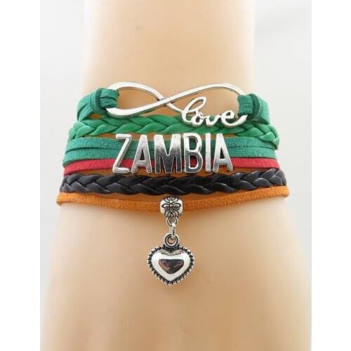 Nice zambia Bracelet Charm zambia national flag handmade bangles cheer up for zambia