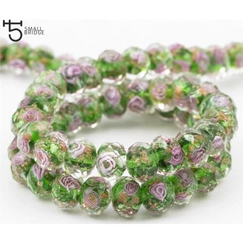 12mm Murano Facted Lampwork crystal Beads for Jewelry Making Diy Accessories For woman Flower oblate glass Beads L009