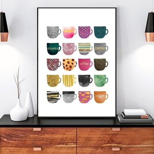 You Only Live Once Multi Colors Cups Canvas Paintings Modern Nordic Wall Art Posters Prints for Kitchen Dining Room Home Decor