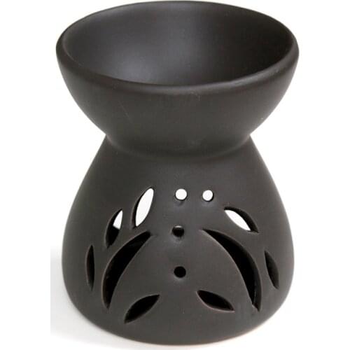 Ceramic Aromatherapy Burner Hollow Essential Oil Furnace Yoga SPA Hotel Living Room Decor Aroma Lamp Black Blue Candle Holder