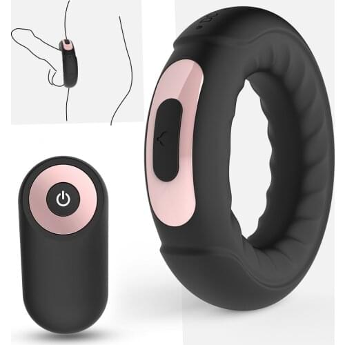 Penis Ring Vibrator For Men Delay Ejaculation Erotic Male Sex Toy Chastity Cock Ring Remote Control For Gay Adult Sex shop