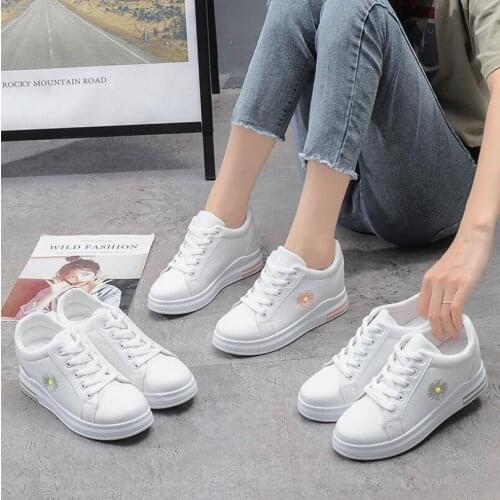 New ladies casual shoes fashion brand designer white shoes youth students increase running shoes high quality sports shoes women