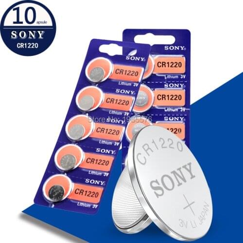 10pcs/lot For Sony Original CR1220 Button Cell Battery For Watch Car Remote Key cr 1220 ECR1220 GPCR1220 3v Lithium Batteries