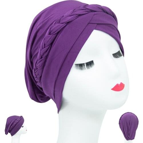 Fashion Head Scarf for muslim women solid cotton turban bonnet hijab Caps white Inner hijabs femme musulman arab wrap turbantes
