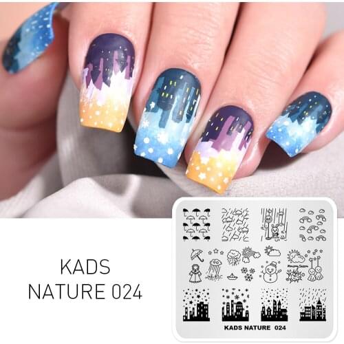 KADS Manicure Template 7*8cm nail stamping plates set Beauty Natural Pattern DIY Nail Polish Printing Template Stencil of Nail