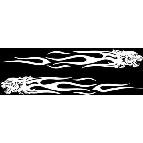 2pcs Tiger Flame Totem Car Decals Stickers Reflective 24cm Motorcycles Sticker Fashion Tiger Flame Totem Waterproof Sunscreen