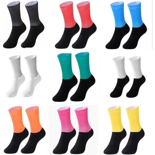 New Anti Slip Cycling Socks Men Women Integral Moulding High-tech Bike Sock Compression Bicycle Outdoor Running Sport Socks S23