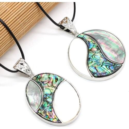 New Style Natural Shell Alloy Necklace Pendant Leather Cord 2MM Charms For Elegant Women Love Romantic Gift
