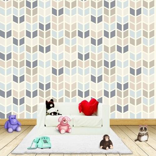 Custom any size wall mural wallpapers Modern fashion Color geometric pattern Perspective Wall Sticker YBZ105