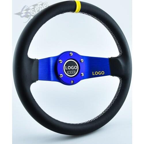 Car-styling Sport Steering Wheel Racing Type Universal 13 Inch Blue Spoke Modified Kart