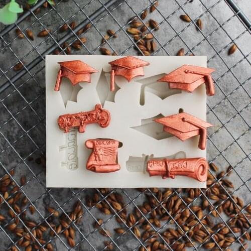 Graduation hat series Sugarcraft silicone mold fondant lace mold decoration tool chocolate cake mold gumpaste